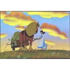 Disney Beauty and the Beast 1991 Belle & Philippe Postcard