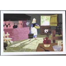 Disney Cinderella 1950 Kitchen Chores Concept Art By Mary Blair Postcard