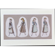 Disney Cinderella 1950 Sides Concept Art By Marc Davis Postcard 